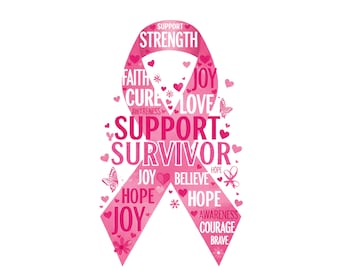 Rosa bandet design för bröstcancermedvetenhet: PNG SVG för T-shirts