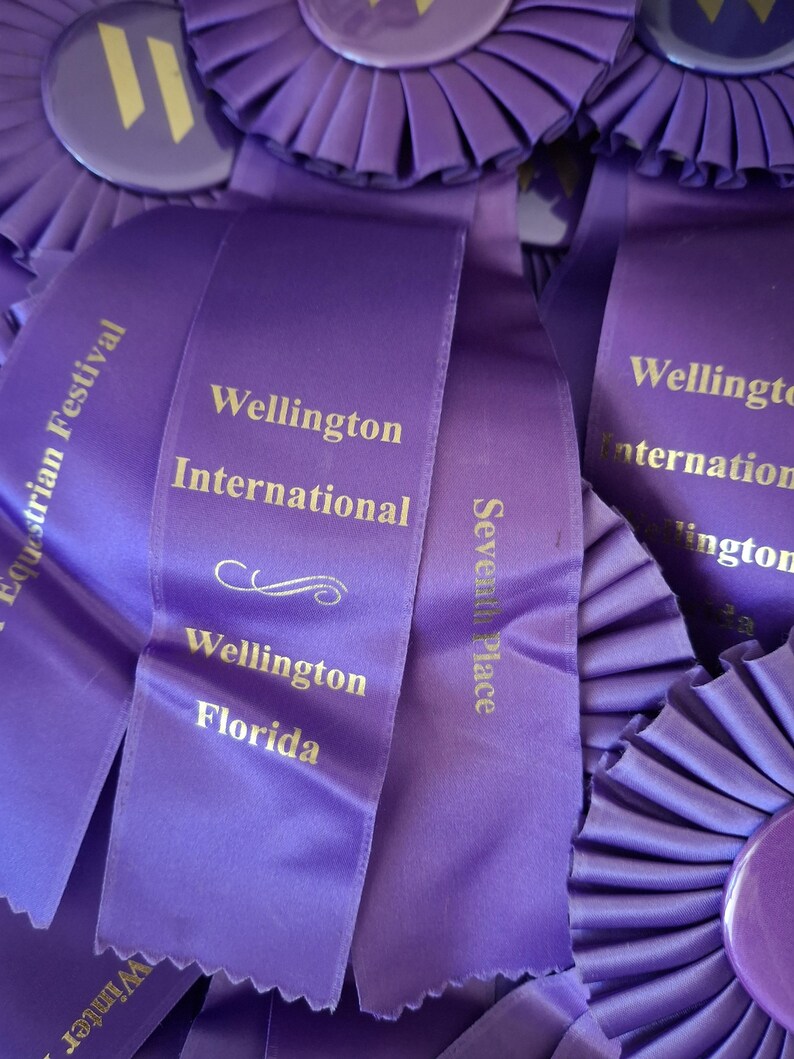WEF Wellington International Horse Show Ribbons 6th Green, 7th Purple ...