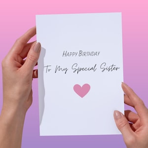 Biglietto di auguri per il compleanno della sorella / Biglietto di auguri di buon compleanno per fratelli / Sorella / Biglietti per lei