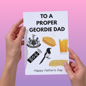 Carte drôle de fête des pères Geordie, pour père, beau-père, carte de voeux humour pour papa