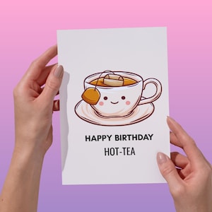Tarjeta de cumpleaños divertida con mensaje de té, ideal para un amigo, mamá, papá, pareja, esposo, esposa, hermano, hermana, compañero de trabajo, tarjeta de felicitación con humor.