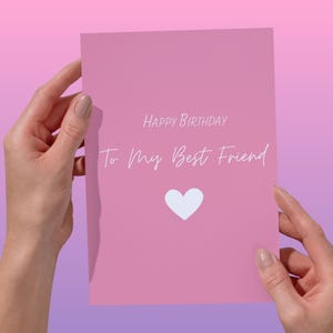 Carte d'anniversaire meilleure amie / Pour la meilleure amie / Meilleur ami / Carte pour elle / Meilleure amie d'anniversaire
