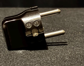 Vintage Bakelite Two‑Prong Garage Plug – Dark Brown