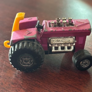 Vintage 1972 Matchbox Mod Tractor No. 25 – Pink/Purple – Wonky Wheels – Rare Diecast Toy