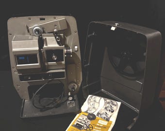 Vintage Sears Du-All Super 8 Movie Projector – Model 9205, Zoom Lens & Original Manual
