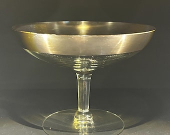 Vintage Dorothy Thorpe Silver Band Coupé Glas - 4 "Hoch - Mid-Century Modern Barware