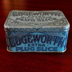 Lata de tabaco Edgeworth Plug Slice vintage – Larus & Bro Co. – Richmond, VA – Principios del siglo XX