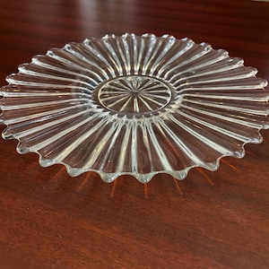 Heisey-crystolietglasplaat – diameter 13,5&quot; – diamant H-markering – stralend geribbeld ontwerp