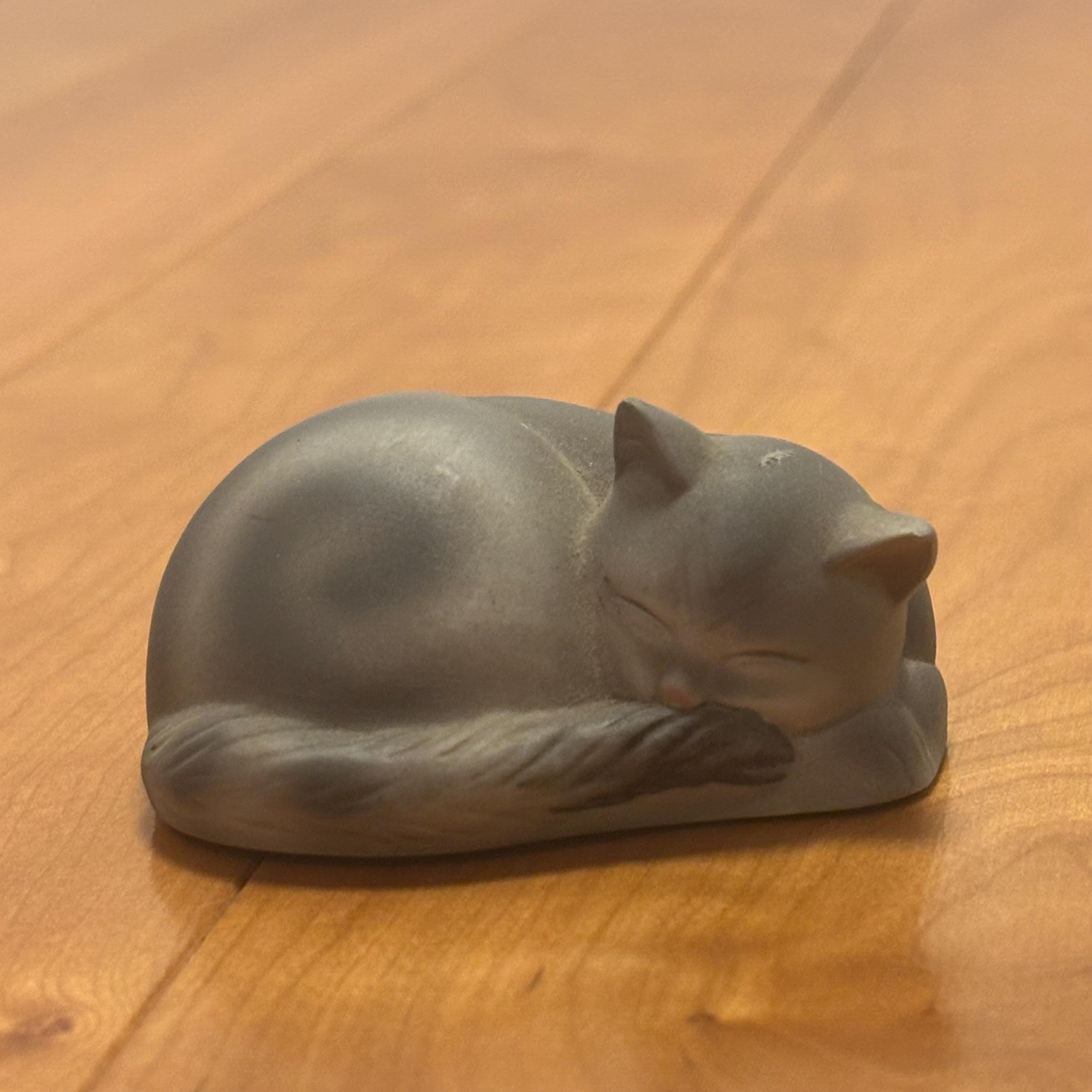 Vintage Porcelain Sleeping Cat - Etsy