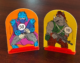 TMNT Karate Wurfscheibe - Karate Scheiben mit Ständer (1990)