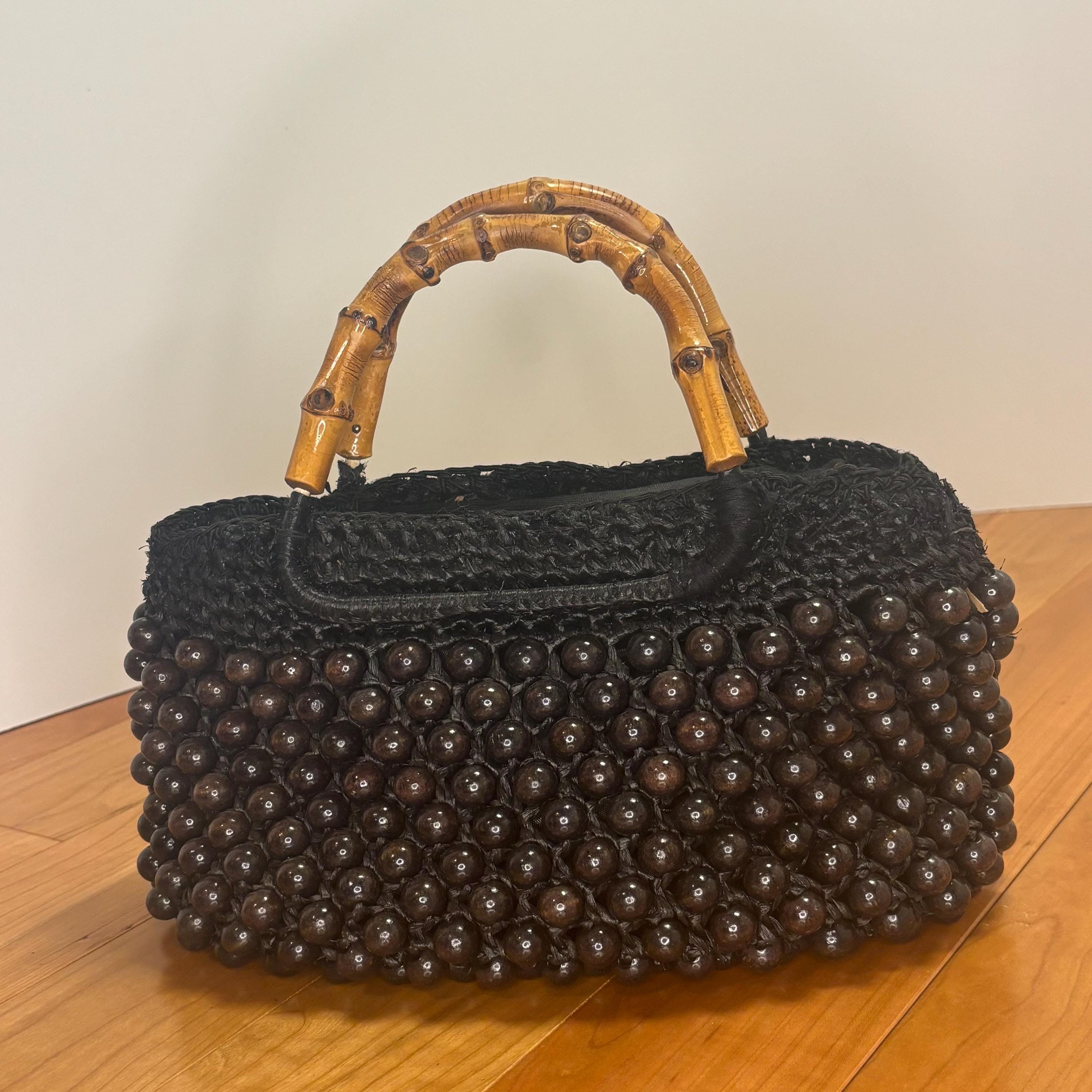 Wood Beaded Handbag - Etsy