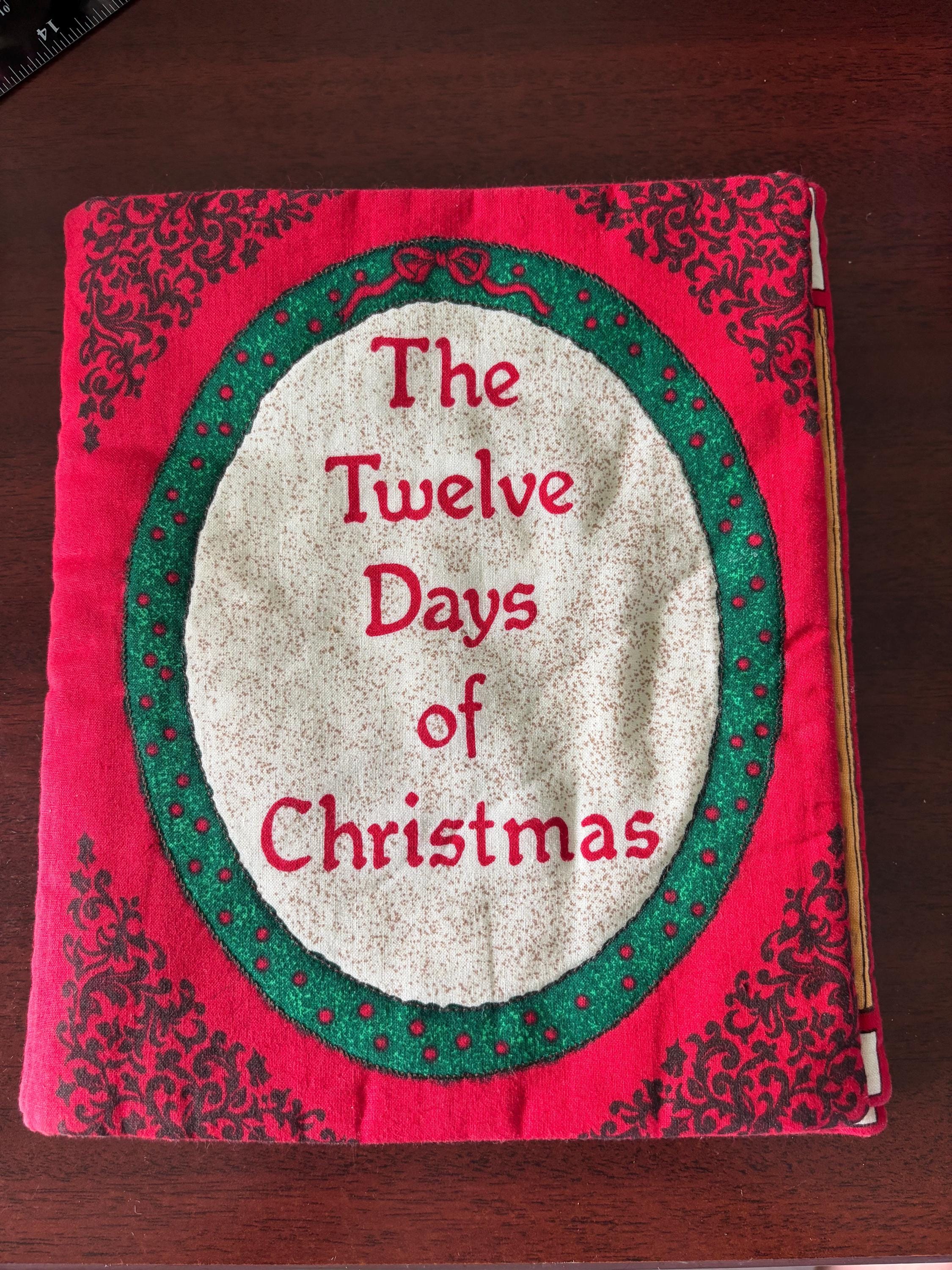 Vintage Ellen Blonder “12 Days of Christmas” Cloth Book – 1990 – Excellent Condition