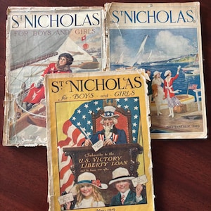 1919 St. Nicholas Magazine Set: Antique Children&#39;s Literature, Illustrated