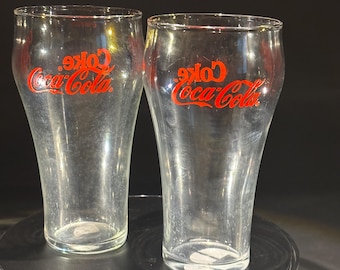 Pair of Vintage Coca-Cola Drinking Glasses – 6" Tall