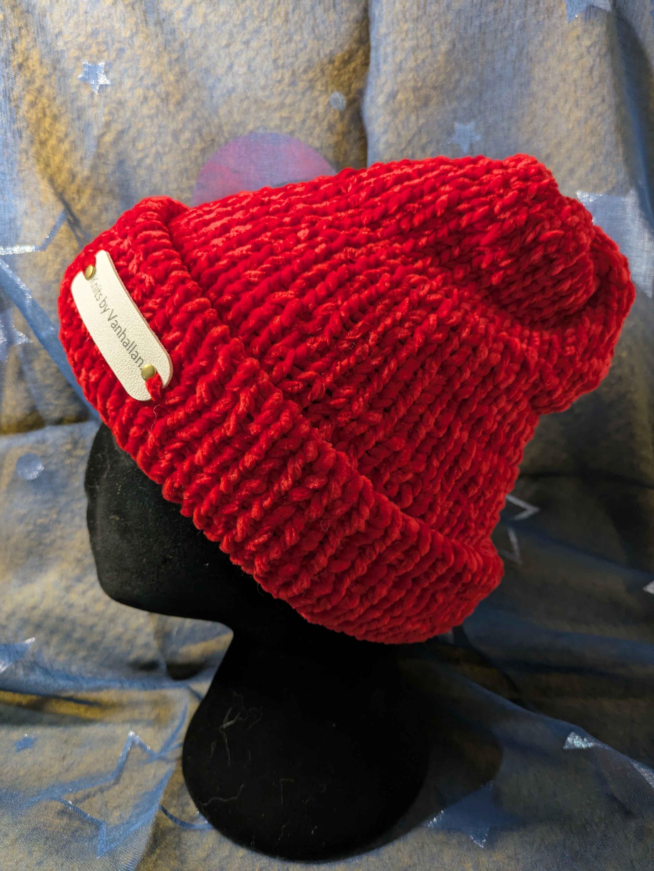 Women\'s French Style Double Layer Warm and Soft Knitted Beanie Hat Red Women main image 4