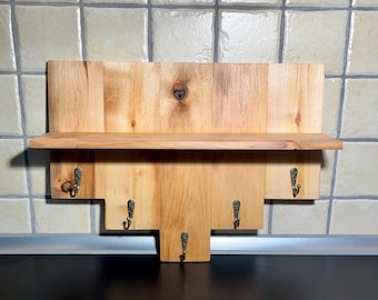 Handmade fir wood wall key holder