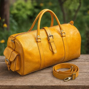 Handmade Moroccan Leather Travel Bag | Genuine Cowhide Duffle | Weekender, Vintage Unisex Bag | Made to Order by goodhandcrafted