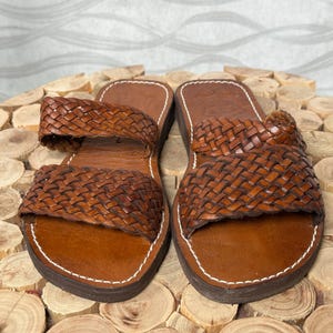 Handmade Moroccan Leather Sandals – Braided Flat Slides for Women, Artisan Summer Shoes, Boho Ethnic Sandals by goodhandcrafted