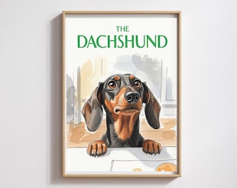 Aquarell Dackel Print: Wunderschöne Hundeaugen, Dackel Geschenk (digitaler Download)
