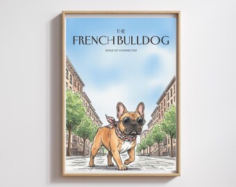 Französische Bulldogge Aquarell Druck: Pariser Minimalistische Haustier Kunst (Digitaler Download)