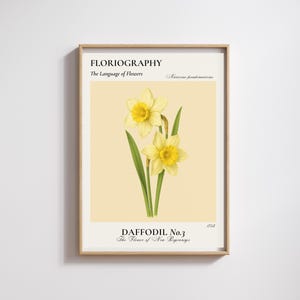 Daffodil Flower Wall Art – March Birth Flower, New Beginnings Decor, Birthday Gift for Her, Bright Yellow Floral Print