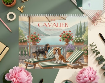 Calendario Cavalier King Charles Spaniel 2026: Planificador de pared ilustrado/Regalo para amantes de los Cavalier