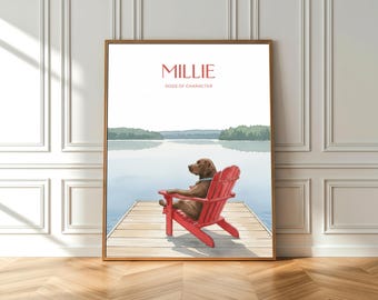 Impresión personalizada de retrato de perro: arte vintage de acuarela para mascotas