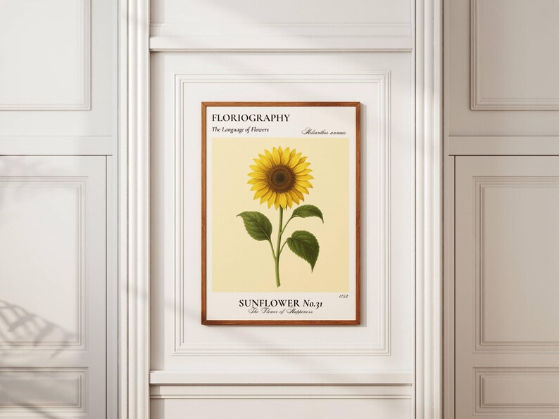 Sunflower Signature Sunflower Wall Art Print | Signature Collection Botanical Poster ...