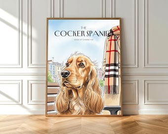 Golden Cocker Spaniel Watercolor Portrait - Notting Hill Art (Fine Art Poster)