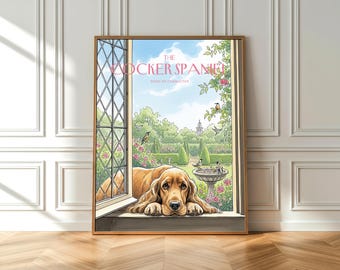 Cocker Spaniel Puppy Eyes Art Print: English Countryside Decor (Fine Art Poster)