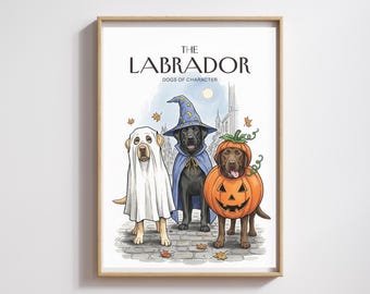 Halloween Labrador Watercolor Print: Spooky Dog Art (Digital Download)
