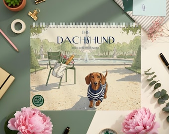 Dachshund Calendar 2026 — Illustrated Wall Planner | Gift for Dachshund & Sausage Dog Lovers