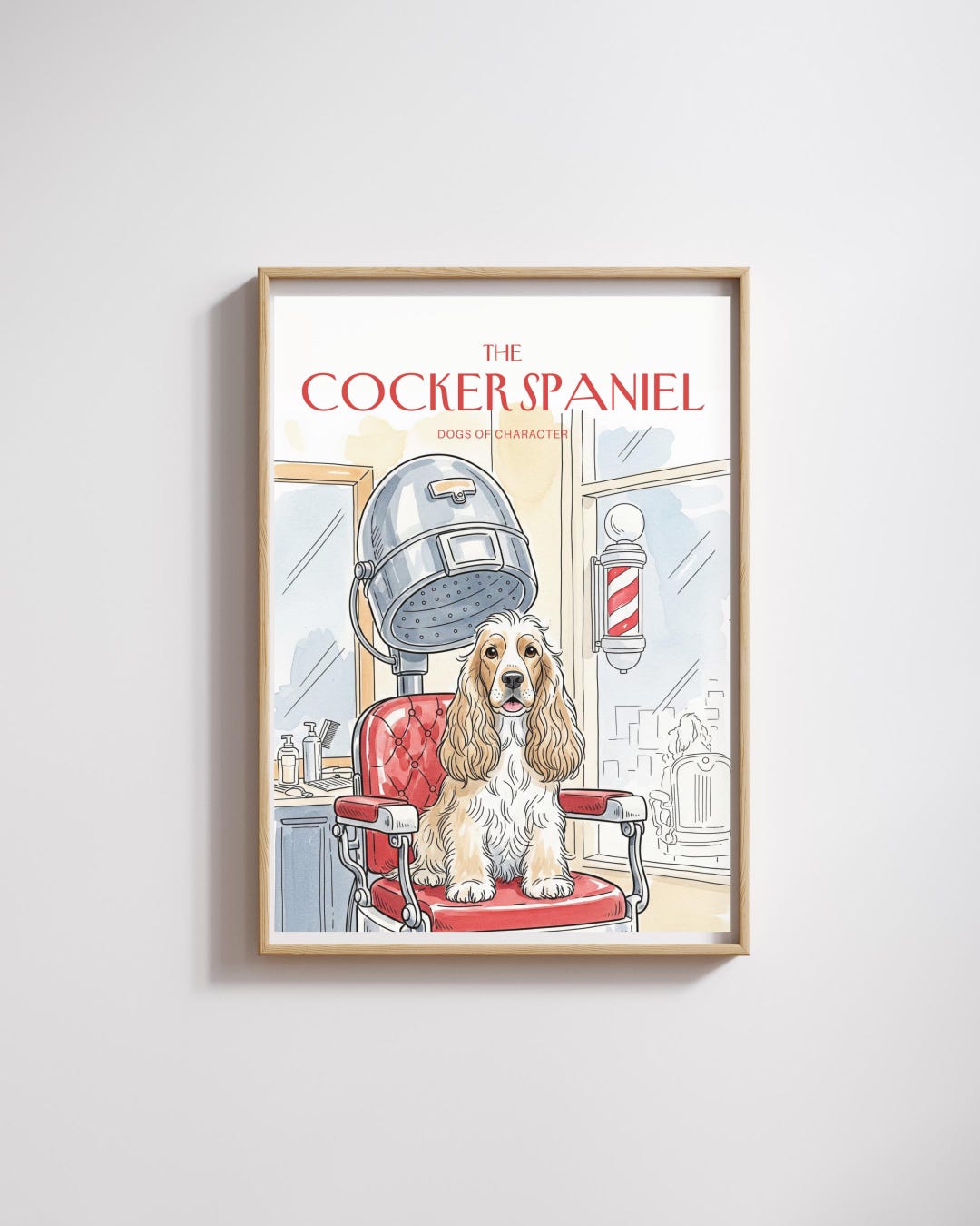 Whimsical Cocker Spaniel Watercolor Print: Vintage Dog Art (digital ...