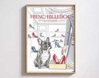 Aquarell Französische Bulldogge Kunstdruck: Eleganter Hund Dekor (Digitaler Download)