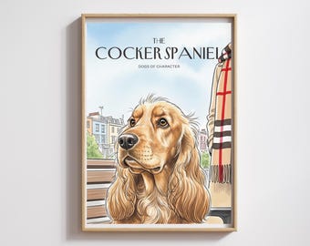 Retrato en acuarela de un Cocker Spaniel Dorado - Arte de Notting Hill (Descarga digital)
