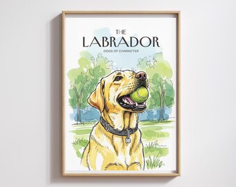 Watercolor Yellow Lab Portrait: Fetching Labrador Art (Digital Download)