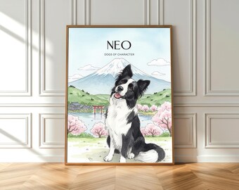 Impresión personalizada de retrato de perro en acuarela: regalo vintage para mascotas