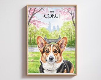 Welsh Corgi Watercolor Portrait: Minimalist Dog Lover Wall Art (Digital Download, 5 Sizes)