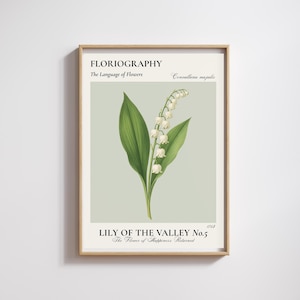 Lily of the Valley – May Birth Flower Print | Vintage Botanical Poster | The Flower of Happiness Returned | Birthday Gift Wall Art