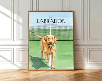 Labrador Hund Aquarell Print: Apportiersszene Haustier Kunst (Fine Art Poster)