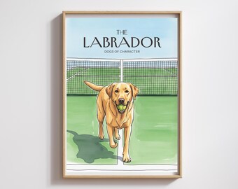Watercolor Labrador Dog Print: Fetch Scene Pet Art (Digital Download)