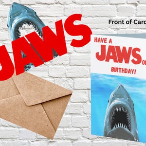 Cartão de aniversário com tema de Tubarão