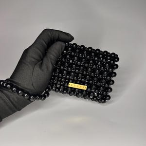 Porte-cartes perlé fait main - Modèle Ara