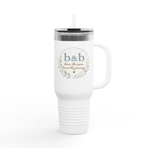 Elegant Insulated Travel Mug, 40oz | Perfect for Coffee Lovers, Gifts for Her, On the Go Beverage Container, Personalized Travel Cup