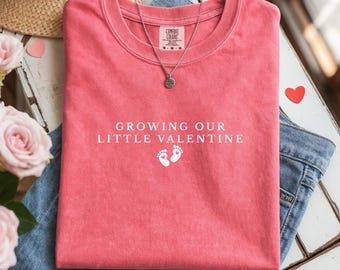 Valentine Pregnancy Announcement Tee, Comfort Colors Maternity T Shirt, Baby Reveal Top, Mom To Be Gift, Pregnant Shirt