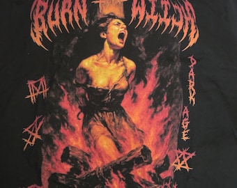 Burn the Witch Gothic T-Shirt: Occult Horror, Heavy Metal Apparel