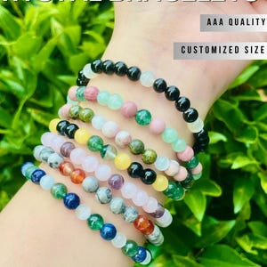 6mm Crystal Bracelets, Healing Stones, Spiritual Support, Energy Clearing Jewelry Gift