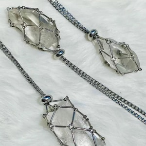 Interchangeable Chain, Crystal Holder Necklace, Titanium Steel Crystal Holder Necklace, Birthday Gift