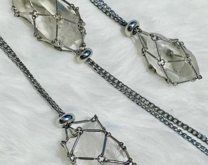 Interchangeable Chain, Crystal Holder Necklace, Titanium Steel Crystal Holder Necklace, Birthday Gift