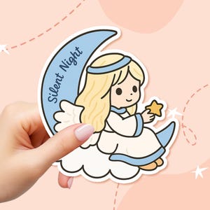 Sticker Silent Night - Sticker chrétien pour ordinateurs portables, carnets et cadeaux - Holy Night